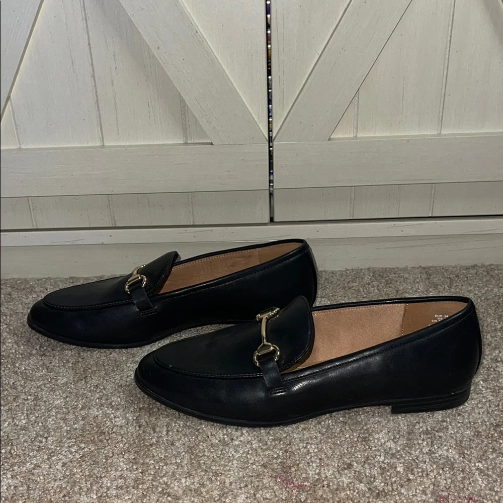 Black Loafers with Gold Buckle - Picture 3 of 6